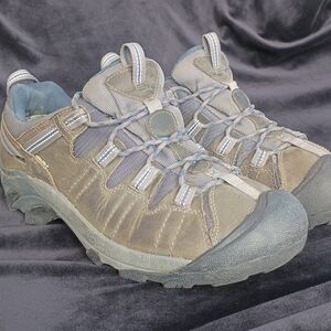 Keen Waterproof Hiking Shoes Men's Brown Leather Outdoor Trail Utility Sneakers